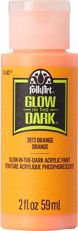 Folkart Glow in the Dark Paint - Orange - Funky Home Crafts