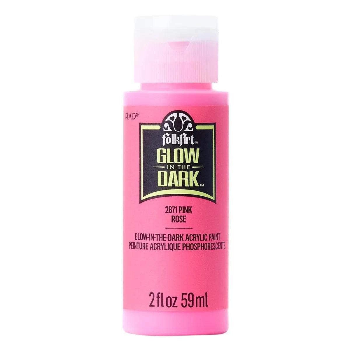 Folkart Glow in the Dark Paint - Pink - Funky Home Crafts